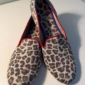 Rothy's Leopard Print Flats with Red Trim